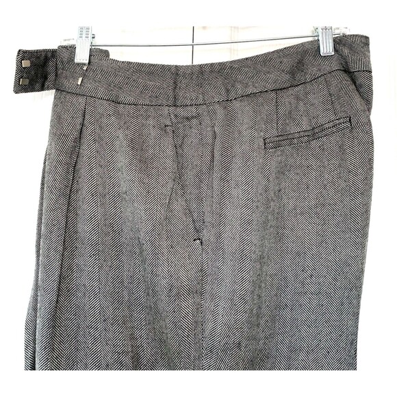 Nygard Collection Dress Slacks Womens 16 Herringbone Tweed Gray Wide Leg Pleated - Picture 2 of 11